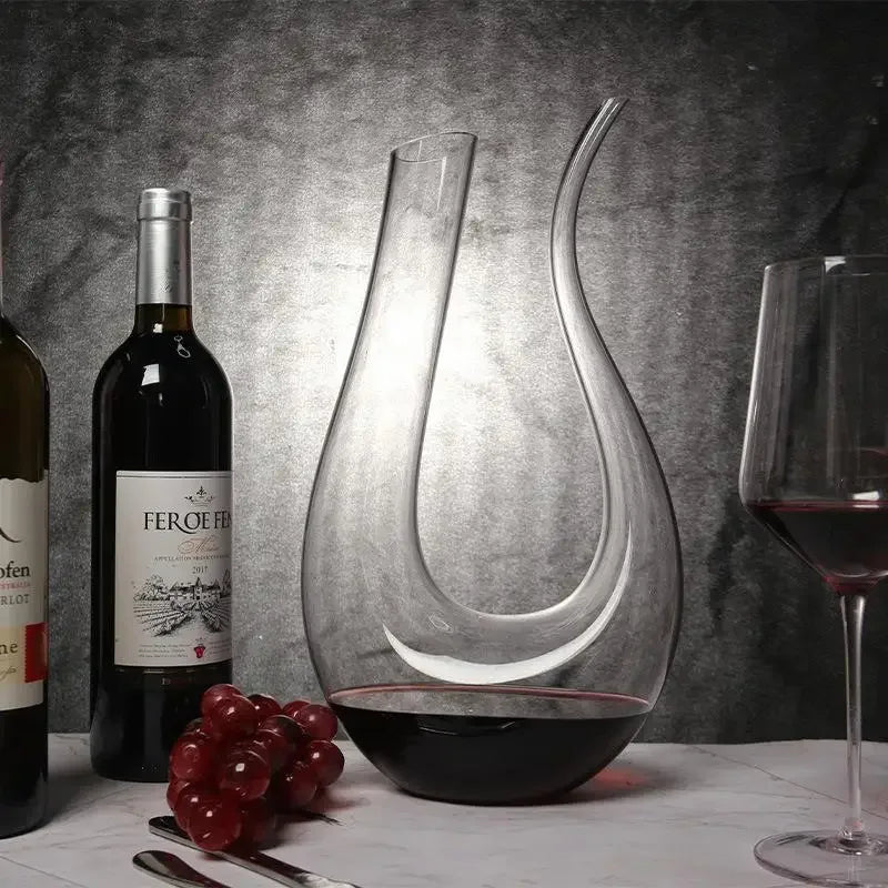 Decantador de vidro de cristal europeu conjunto de vinho tinto dispensador de vinho em forma de u pote de vinho doméstico