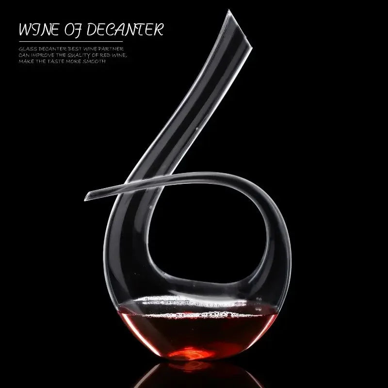 Decantador de vidro de cristal europeu conjunto de vinho tinto dispensador de vinho em forma de u pote de vinho doméstico
