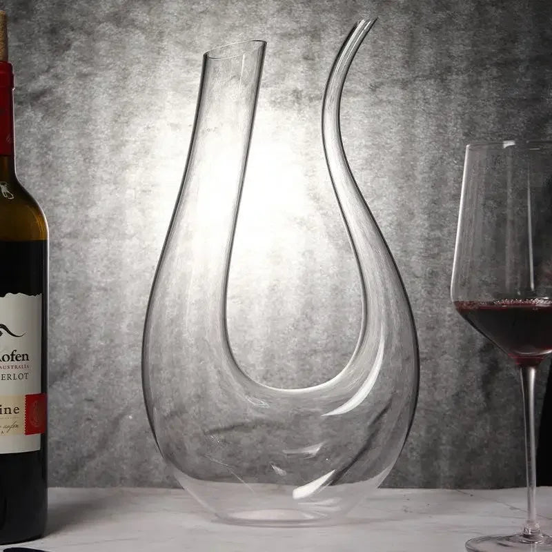 Decantador de vidro de cristal europeu conjunto de vinho tinto dispensador de vinho em forma de u pote de vinho doméstico