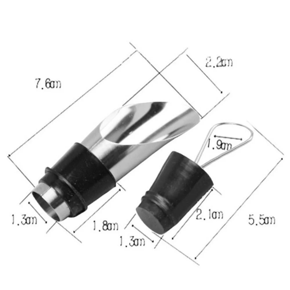Licor espírito pourer anti-derramamento dispensadores de vinho plugues de vinho plug de aço inoxidável barra ferramentas dois funis de vinho