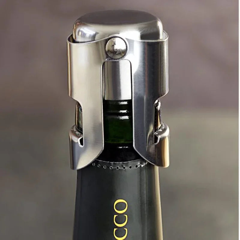 Rolha de garrafa de champanhe, rolha de aço inoxidável espumante, para garrafa de vinho, uva, selador a vácuo, garrafa de licor, rolha de fluxo, barra, 1 peça