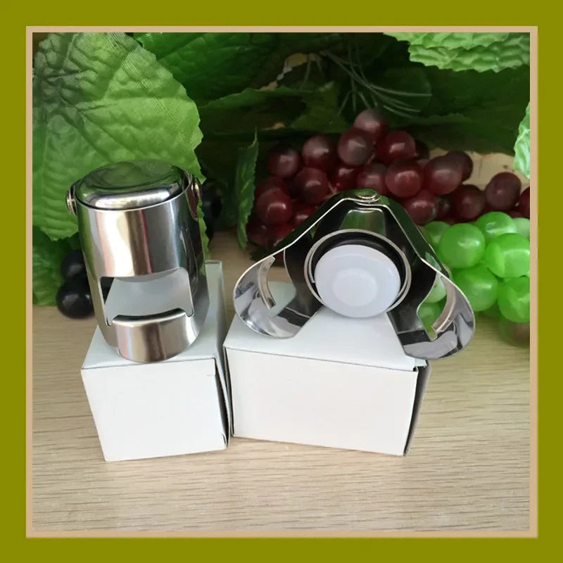 Rolha de garrafa de champanhe, rolha de aço inoxidável espumante, para garrafa de vinho, uva, selador a vácuo, garrafa de licor, rolha de fluxo, barra, 1 peça