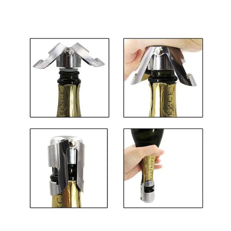 Rolha de garrafa de champanhe, rolha de aço inoxidável espumante, para garrafa de vinho, uva, selador a vácuo, garrafa de licor, rolha de fluxo, barra, 1 peça