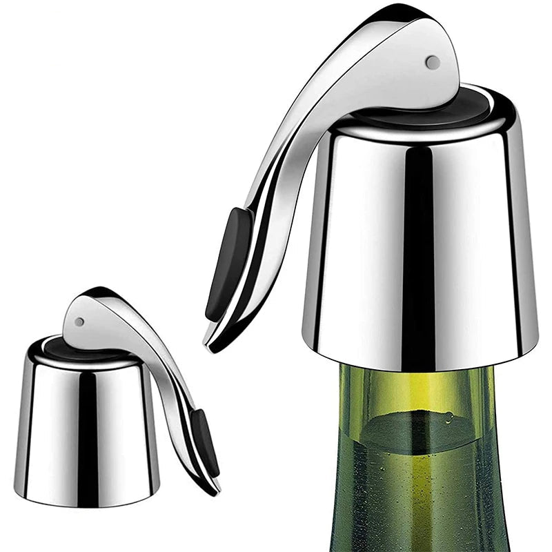 Aço inoxidável Konco-Rolha De Garrafa De Vinho, selador a vácuo reutilizável, Silicone Plug para Retain Wine Freshnes