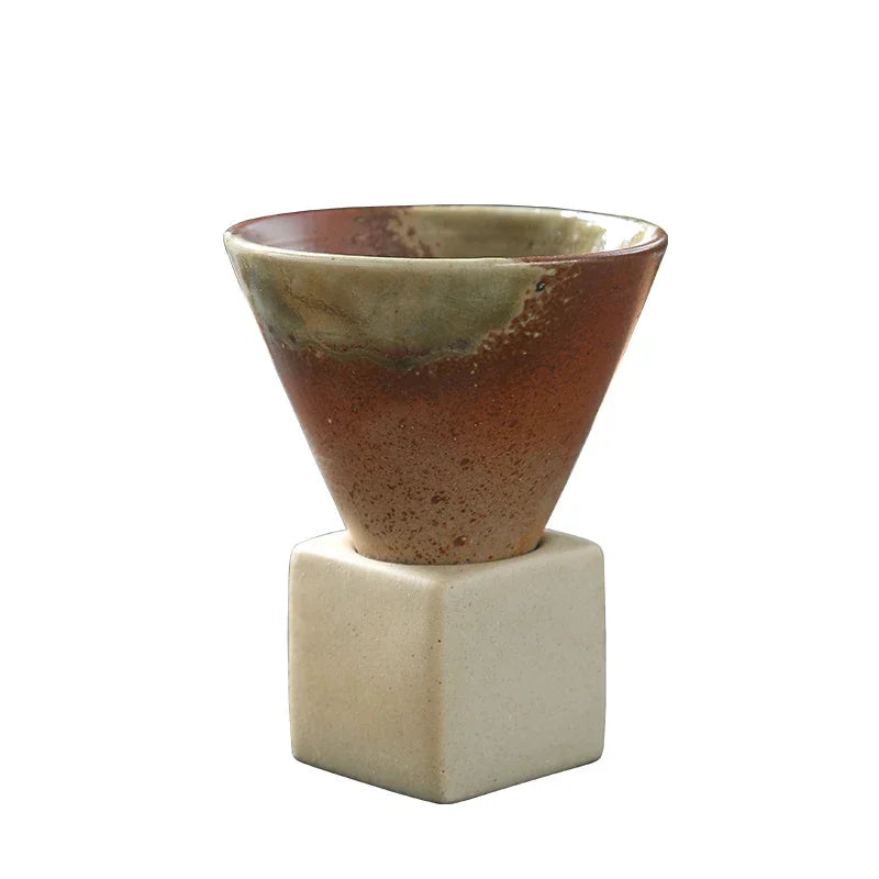 Caneca De Café Cerâmica Retro Criativa, Xícara De Chá De Cerâmica Áspera, Porcelana Latte Japonesa, Canecas De Café, 200ml, 150ml, 1Pc