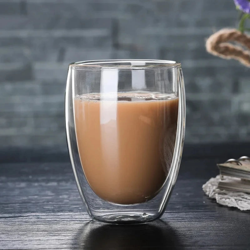 Leeseph-copo de vidro com parede dupla, alta resistência, transparente, para café, leite, suco, chá, acessório de cozinha
