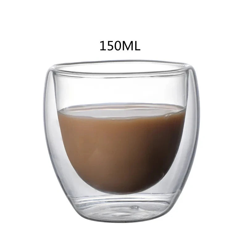 Leeseph-copo de vidro com parede dupla, alta resistência, transparente, para café, leite, suco, chá, acessório de cozinha