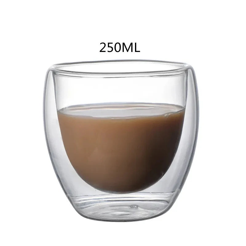 Leeseph-copo de vidro com parede dupla, alta resistência, transparente, para café, leite, suco, chá, acessório de cozinha