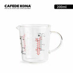 CAFEDE KONA Copo De Medição De Vidro Resistente Ao Calor com Escala, Copo De Compartilhamento De Café, Copo De Leite, Cozimento De Cozinha, 200ml